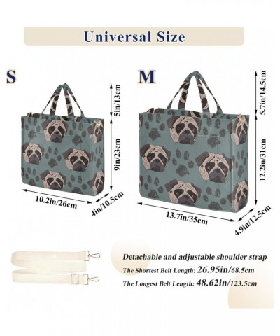 Dog Print Corduroy Tote Bag Cross Body Bag for Women Casual with Magnetic Clasp $15.68 Totes