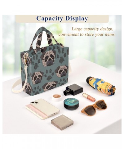 Dog Print Corduroy Tote Bag Cross Body Bag for Women Casual with Magnetic Clasp $15.68 Totes