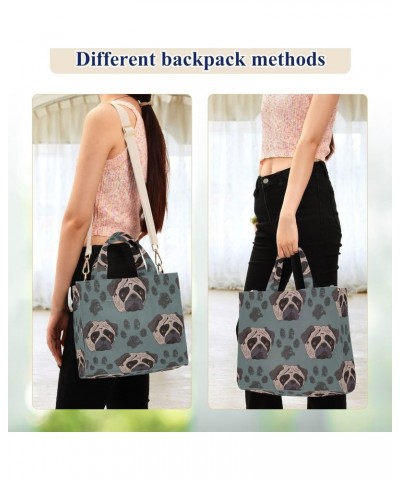 Dog Print Corduroy Tote Bag Cross Body Bag for Women Casual with Magnetic Clasp $15.68 Totes