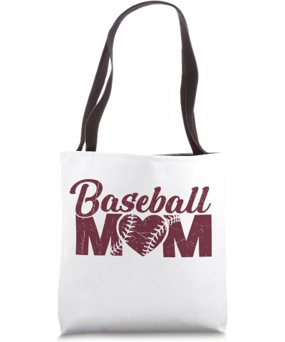 Baseball Mom Funny Vintage Heart Present For Baseball Mama Tote Bag $10.08 Totes