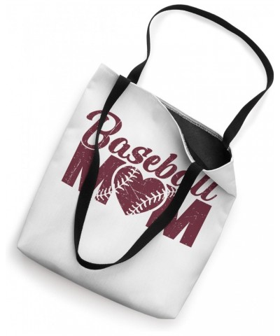 Baseball Mom Funny Vintage Heart Present For Baseball Mama Tote Bag $10.08 Totes