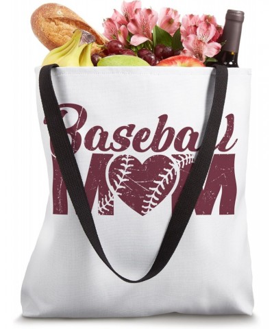 Baseball Mom Funny Vintage Heart Present For Baseball Mama Tote Bag $10.08 Totes