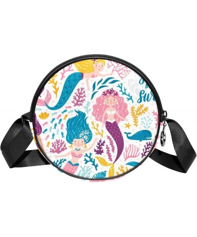 Janpanese Sushi Pattern Crossbody Bag for Women Teen Girls Round Canvas Shoulder Bag Purse Tote Handbag Bag Multi17 $10.70 Totes