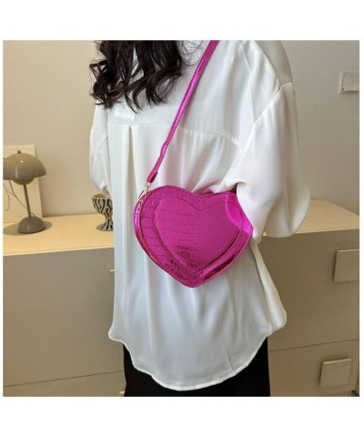 Heart Shape Women PU Leather Shoulder Bags Ladies Crossbody Bags Solid Handbags Messenger Bag for Women (Purple) Purple $10.9...