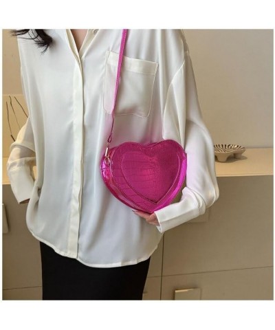 Heart Shape Women PU Leather Shoulder Bags Ladies Crossbody Bags Solid Handbags Messenger Bag for Women (Purple) Purple $10.9...