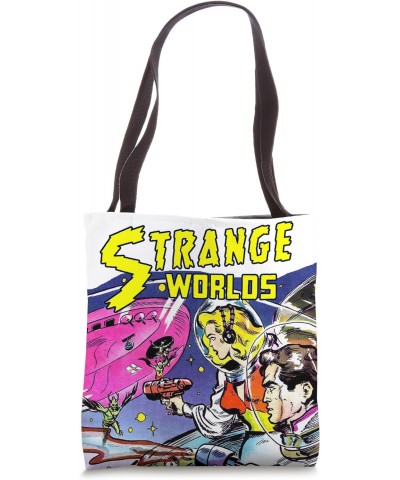 Strange Worlds Vintage Si-Fi Comic Book Art Tote Bag $12.26 Totes