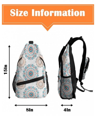 Boho Sling Bag Crossbody Bag for Women Men Bohemian Ethnic Retro Pattern Golden Yellow Waterproof Hiking Backpack Lightweight...