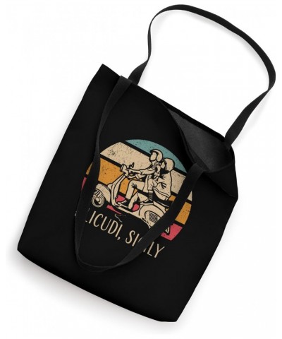 Alicudi Sicily Sicilia Vintage Scooter Retro Sunset Design Tote Bag $10.78 Totes