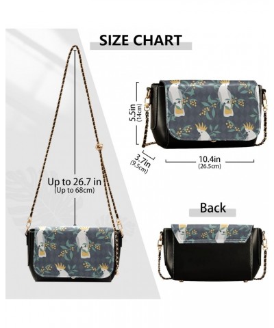 Yellow Parrots Plaid Cross Bag Women Beauty Small Black Purses with Credit Card Slots Black Small Purse $21.59 Crossbody Bags