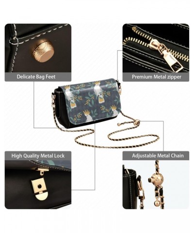 Yellow Parrots Plaid Cross Bag Women Beauty Small Black Purses with Credit Card Slots Black Small Purse $21.59 Crossbody Bags