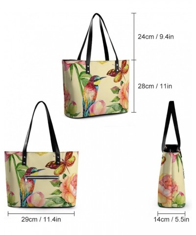 Womens Handbag Bird Butterfly Leather Tote Bag Top Handle Satchel Bags For Lady $17.50 Totes