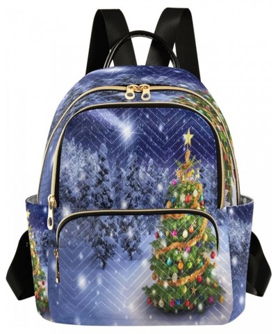 Colorful Christmas Tree Snow Women Backpack Purse Ladies Fashion Shoulder Bag Daypack Travel Bag 10L Small $19.59 Backpacks