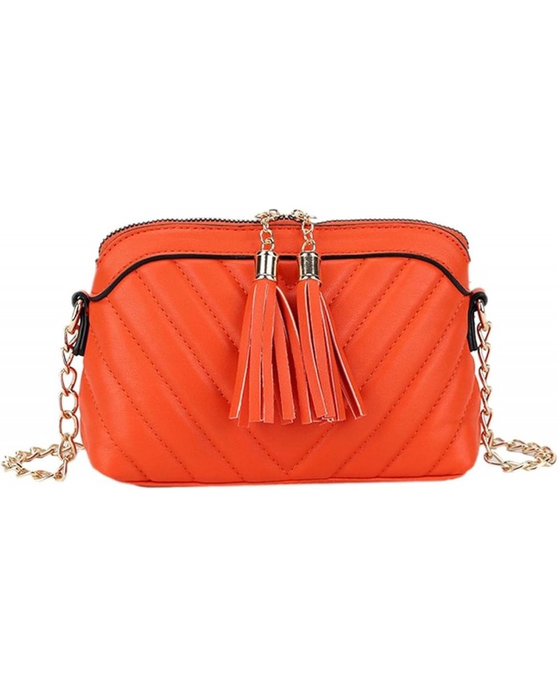 Womens Small Embossed Tassels Crossbody Shoulder Bag Scarlet $29.89 Crossbody Bags