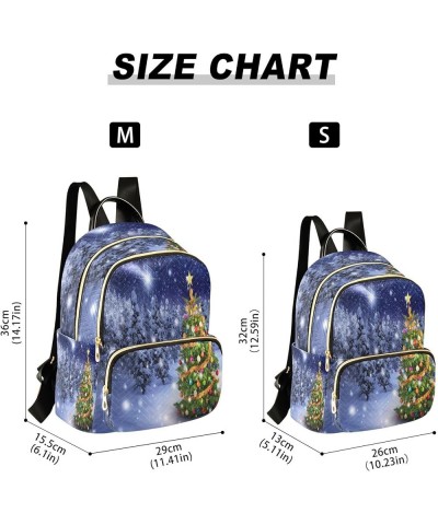 Colorful Christmas Tree Snow Women Backpack Purse Ladies Fashion Shoulder Bag Daypack Travel Bag 10L Small $19.59 Backpacks