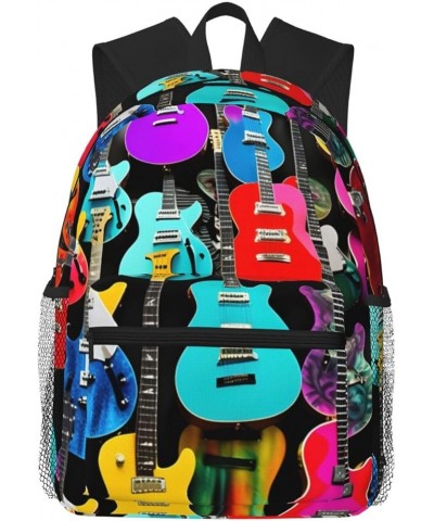 Easter Eggs Backpack Cute Print Bookbag Women Travel Casual Water-resistant Backpack Travel Bag bags Colorful Guitars One Siz...