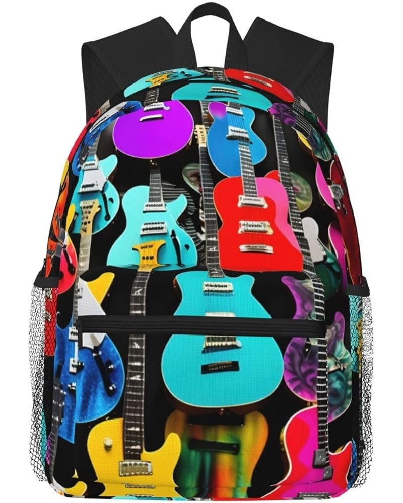 Easter Eggs Backpack Cute Print Bookbag Women Travel Casual Water-resistant Backpack Travel Bag bags Colorful Guitars One Siz...