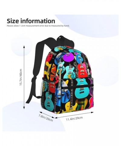 Easter Eggs Backpack Cute Print Bookbag Women Travel Casual Water-resistant Backpack Travel Bag bags Colorful Guitars One Siz...