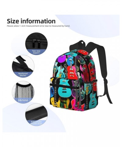 Easter Eggs Backpack Cute Print Bookbag Women Travel Casual Water-resistant Backpack Travel Bag bags Colorful Guitars One Siz...