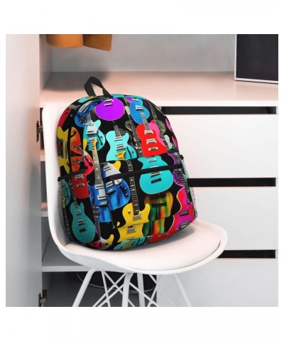 Easter Eggs Backpack Cute Print Bookbag Women Travel Casual Water-resistant Backpack Travel Bag bags Colorful Guitars One Siz...