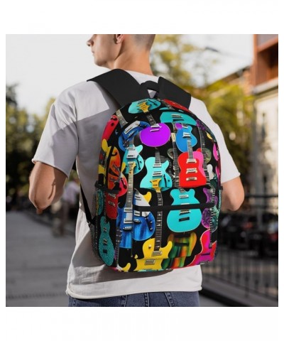 Easter Eggs Backpack Cute Print Bookbag Women Travel Casual Water-resistant Backpack Travel Bag bags Colorful Guitars One Siz...