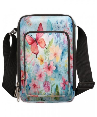 Aesthetic Butterfly Crossbody Bags Trendy Cross Body Phone Wallet Shoulder Bag Aesthetic Flower Sling Bags Small Travel Cross...