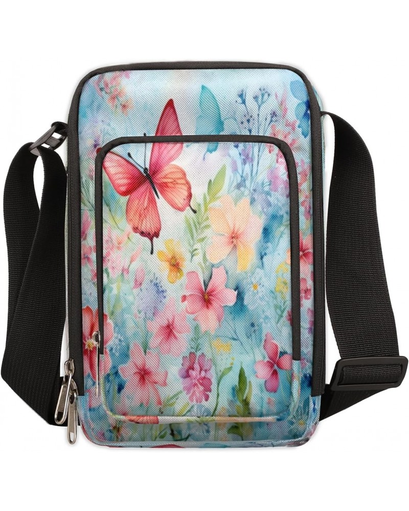 Aesthetic Butterfly Crossbody Bags Trendy Cross Body Phone Wallet Shoulder Bag Aesthetic Flower Sling Bags Small Travel Cross...