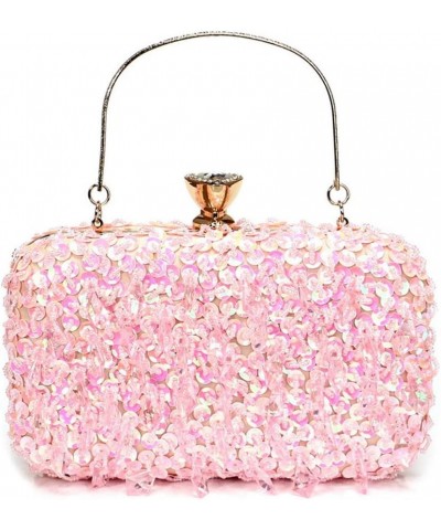 Sweet Fairy Sequin Clutch Embroidered Evening Bag for Party/Reception/Wedding Pink $30.59 Evening Bags