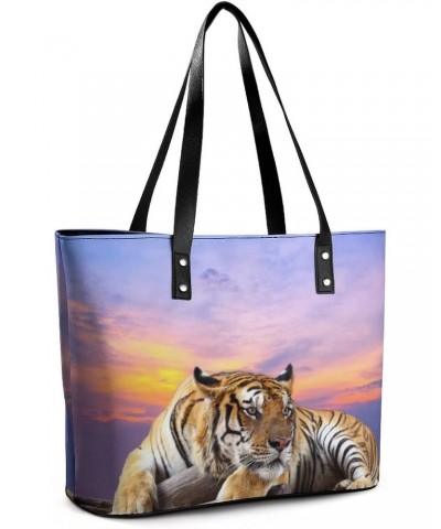 Womens Handbag Tiger Leather Tote Bag Top Handle Satchel Bags For Lady $15.40 Totes