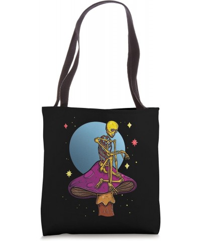 Skeleton Mushrooms Psychedelic Shrooms Trippy Stoner Art Tote Bag $12.88 Totes