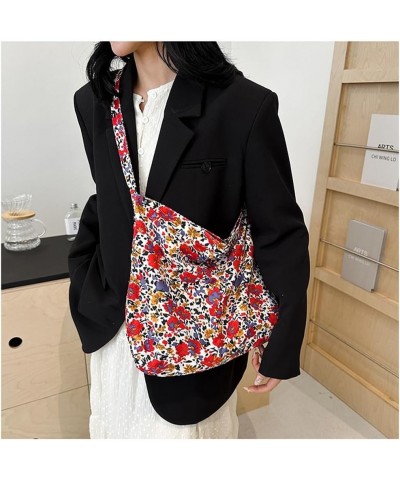 Summer Flower Beach Bag Everything Tote Bag Shoulder Bag Vintage Cute Hobo Bags Women Summer Holiday Work Travel Bag B Red $1...