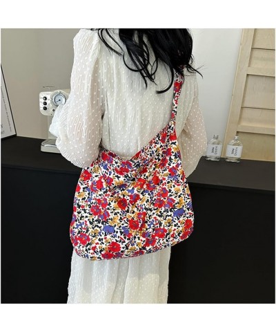 Summer Flower Beach Bag Everything Tote Bag Shoulder Bag Vintage Cute Hobo Bags Women Summer Holiday Work Travel Bag B Red $1...