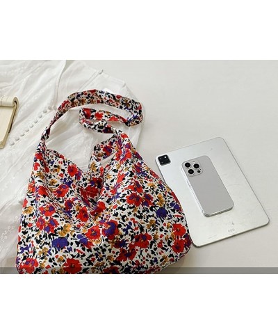 Summer Flower Beach Bag Everything Tote Bag Shoulder Bag Vintage Cute Hobo Bags Women Summer Holiday Work Travel Bag B Red $1...