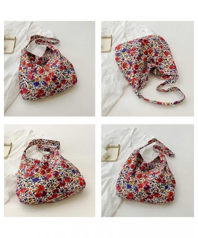 Summer Flower Beach Bag Everything Tote Bag Shoulder Bag Vintage Cute Hobo Bags Women Summer Holiday Work Travel Bag B Red $1...