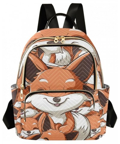 Small Backpack Purse for Women, Happy Foxes Travel Bag Casual Daypack Shoulder Bag Small $17.64 Backpacks