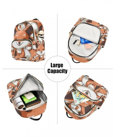 Small Backpack Purse for Women, Happy Foxes Travel Bag Casual Daypack Shoulder Bag Small $17.64 Backpacks