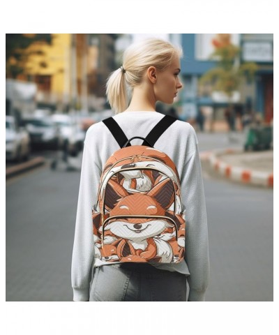 Small Backpack Purse for Women, Happy Foxes Travel Bag Casual Daypack Shoulder Bag Small $17.64 Backpacks