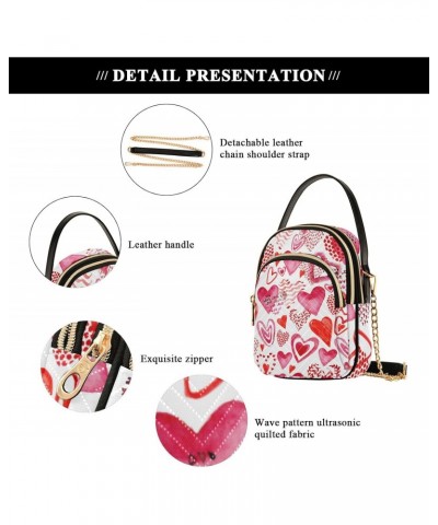 Valentines Cell Phone Purse Love Heart Floral Watercolor Crossbody Handbag Durable Shoulder Bag Sturdy Travel Pouch Compact C...