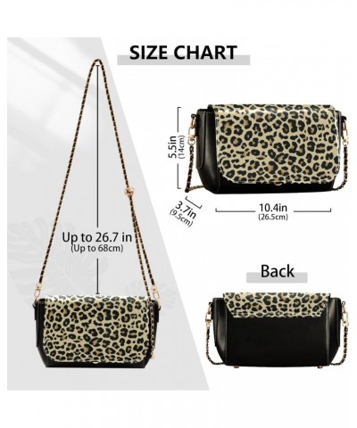 Crossbody Handbag Leopard Pattern Animal Print PU Leather Shoulder Bag Sturdy Travel Pouch Compact Chic Bag for Women Everyda...