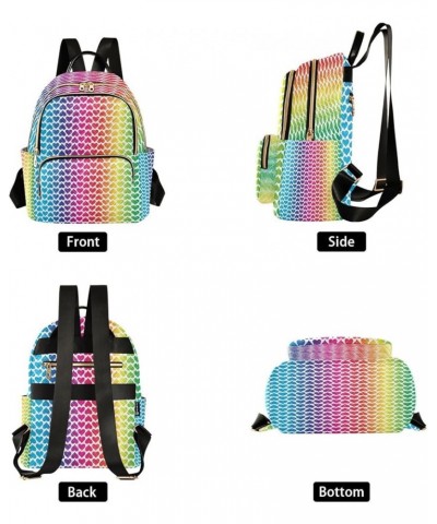 Fashion Backpack Mini Backpack Purse Casual Daily Backpack Rainbow Love Hearts for Travel for College Work Medium $16.72 Back...