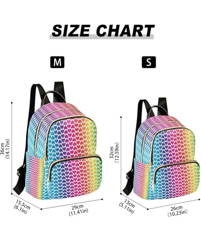 Fashion Backpack Mini Backpack Purse Casual Daily Backpack Rainbow Love Hearts for Travel for College Work Medium $16.72 Back...