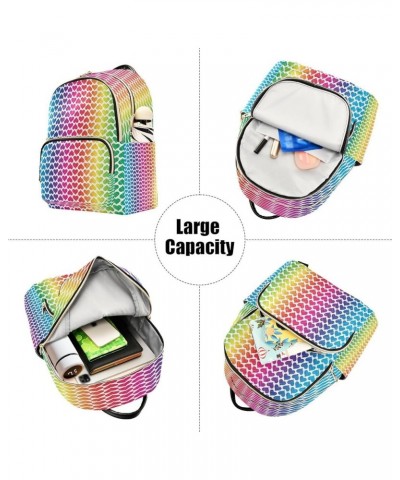 Fashion Backpack Mini Backpack Purse Casual Daily Backpack Rainbow Love Hearts for Travel for College Work Medium $16.72 Back...