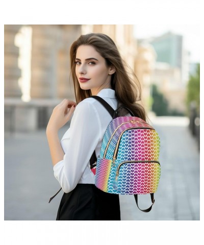 Fashion Backpack Mini Backpack Purse Casual Daily Backpack Rainbow Love Hearts for Travel for College Work Medium $16.72 Back...