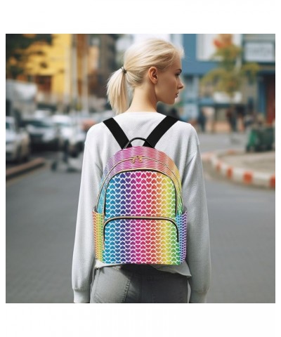 Fashion Backpack Mini Backpack Purse Casual Daily Backpack Rainbow Love Hearts for Travel for College Work Medium $16.72 Back...