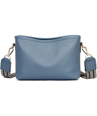 Small square Crossbody Bag for women,Wide Strap Cell Phone Purse Shoulder Handbag Blue $17.04 Crossbody Bags