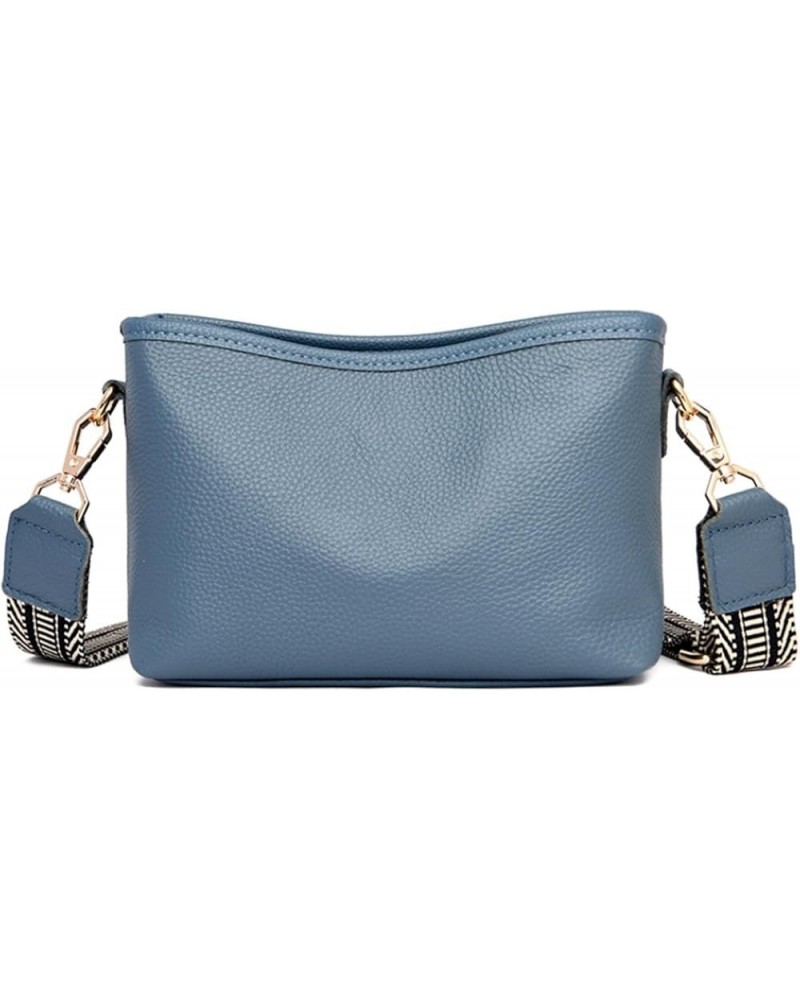 Small square Crossbody Bag for women,Wide Strap Cell Phone Purse Shoulder Handbag Blue $17.04 Crossbody Bags