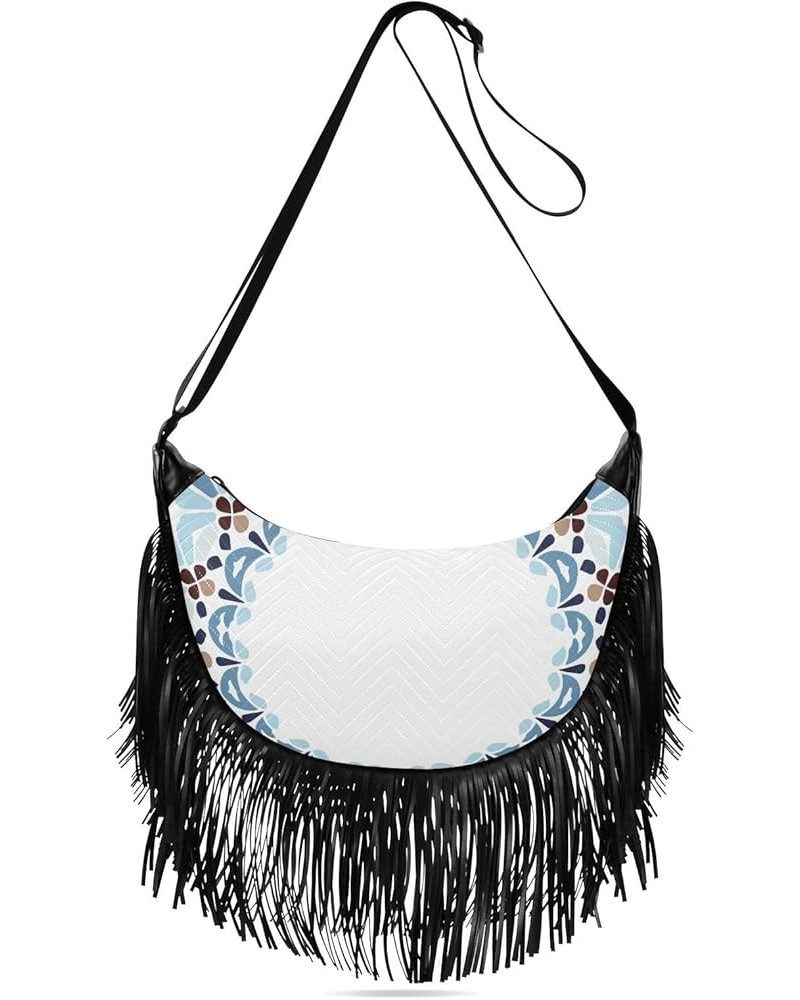 Women Fringe Tassel Cross Body Bag Cute Koala Flower White Leisure Shoulder Bag Color135 $11.36 Crossbody Bags