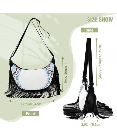 Women Fringe Tassel Cross Body Bag Cute Koala Flower White Leisure Shoulder Bag Color135 $11.36 Crossbody Bags