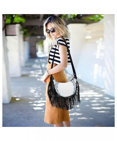 Women Fringe Tassel Cross Body Bag Cute Koala Flower White Leisure Shoulder Bag Color135 $11.36 Crossbody Bags