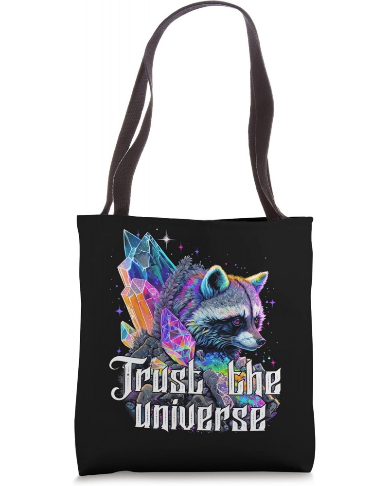 Trust The Universe Esoteric Racoon Pet Art Quote Cute Design Tote Bag $16.20 Totes