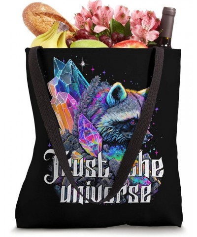 Trust The Universe Esoteric Racoon Pet Art Quote Cute Design Tote Bag $16.20 Totes